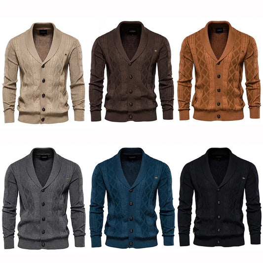 Cardigan en tricot torsadé pour homme - Cardigans décontractés | Y168