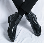 Reißverschluss geprägte High-Top-Lederschuhe Herren Vintage Martin Stiefel | 6805 