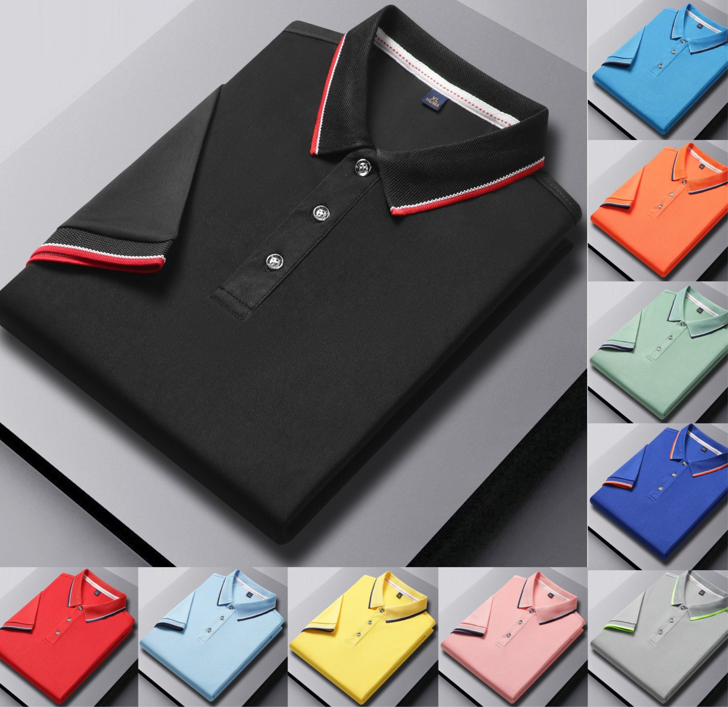 Herren-Golf-Poloshirt mit kurzen Ärmeln und Revers, schnelltrocknend und mit gesticktem Design | SG2316 