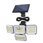 Solar-LED-Wandleuchten für den Außenbereich, geteiltes Licht mit Bewegungsmelder, 4 Köpfe, 3 Modi, Solarlampe | 