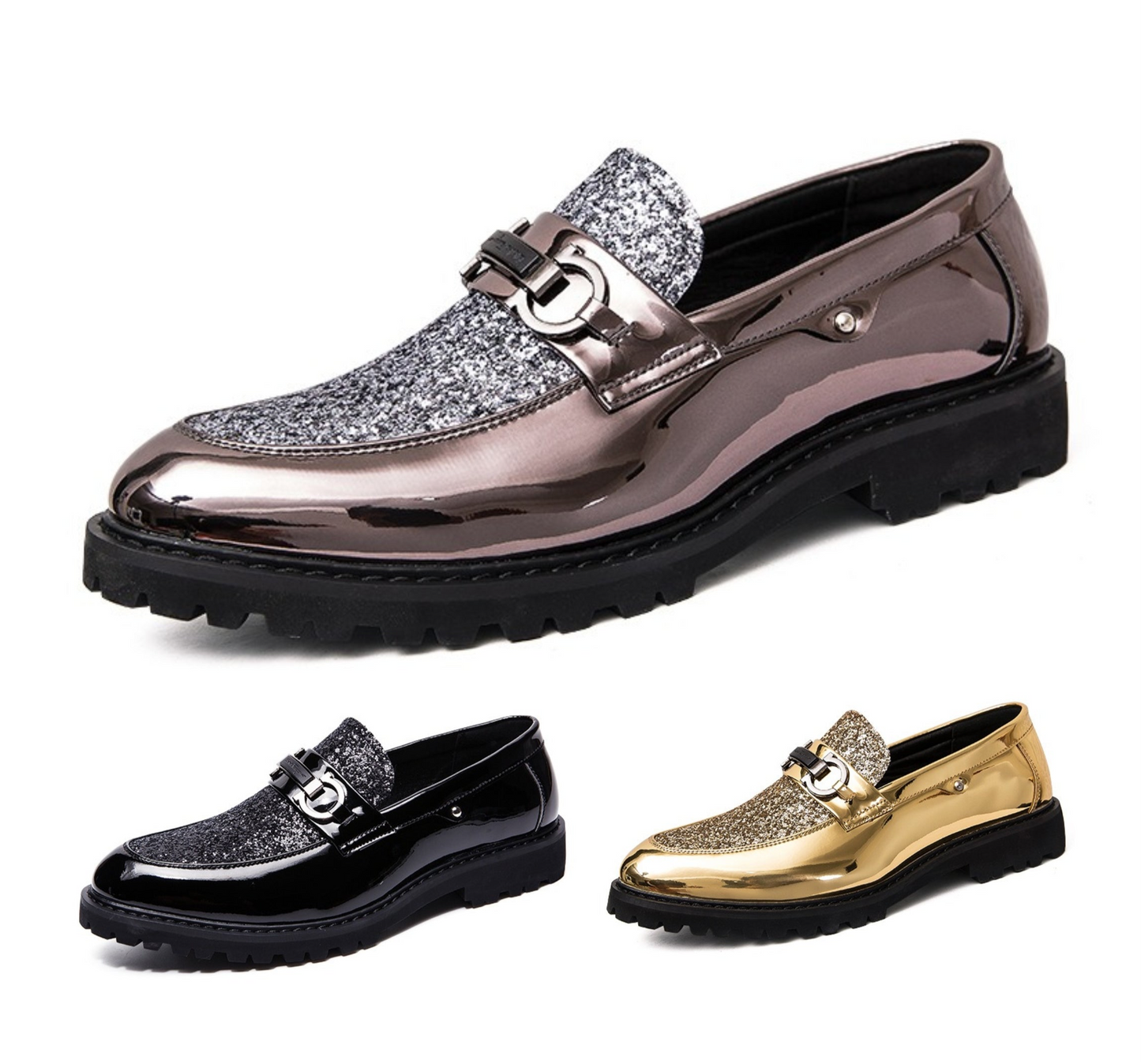 Scarpe da ufficio formali in pelle stile britannico, stile casual, alla moda, con tomaia Oxford brogues, brillanti