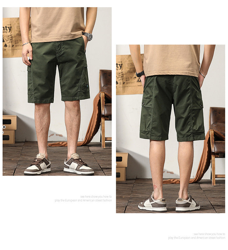 Short cargo droit décontracté en coton pour homme, mode été | G3681 