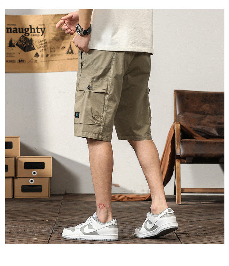 Short cargo droit décontracté en coton pour homme, mode été | G3681 