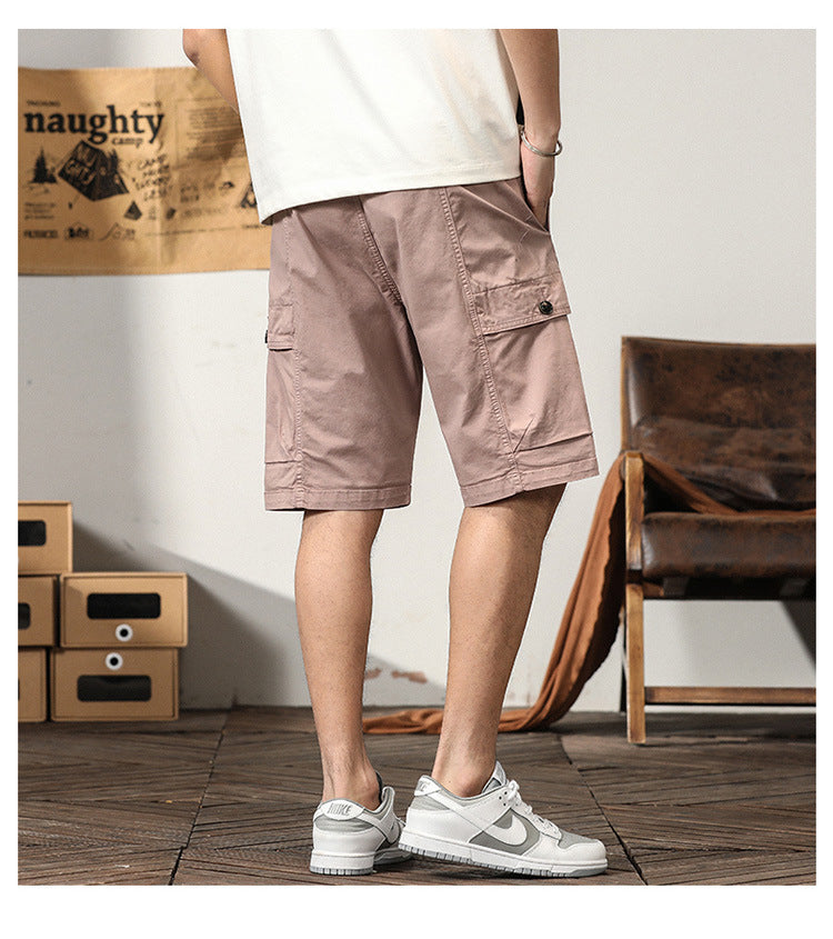 Short cargo droit décontracté en coton pour homme, mode été | G3681 