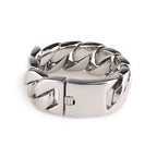 Dickes Herrenarmband aus Titanstahl, glänzend und dominant, Modeschmuck, trendiges Stückarmband | KB31778-D 