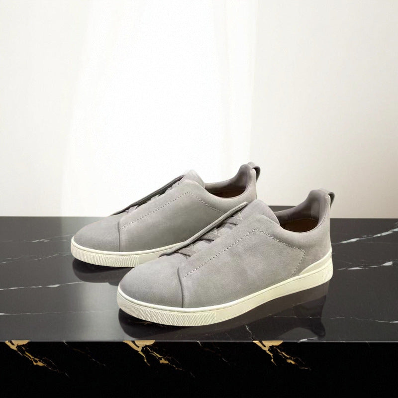 New Genia Men's Slip-On Loafers | Genuine Leather Luxury Sneakers with Sheepskin Lining | Premium Casual Driving Shoes | 6188
