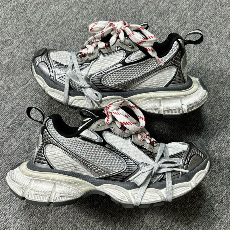 Unisex Paris 3XL Thick-Soled Dad Sneakers Retro Running Shoes Height-Increasing Casual Lace-Up Trainers