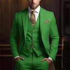 Premium 3-Piece Suit Set | Men’s Wedding & Banquet Suit with Vest | Tailored Fit Formal Wear in 20 Colors