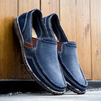 Herren Slipper aus gewaschenem Canvas | Atmungsaktiv, rutschfest, klassischer Deck-Stil | 8806 
