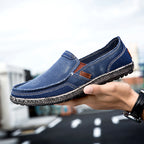 Herren Slipper aus gewaschenem Canvas | Atmungsaktiv, rutschfest, klassischer Deck-Stil | 8806 