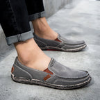 Herren Slipper aus gewaschenem Canvas | Atmungsaktiv, rutschfest, klassischer Deck-Stil | 8806 