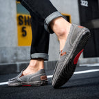 Herren Slipper aus gewaschenem Canvas | Atmungsaktiv, rutschfest, klassischer Deck-Stil | 8806 