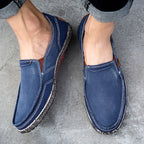 Herren Slipper aus gewaschenem Canvas | Atmungsaktiv, rutschfest, klassischer Deck-Stil | 8806 