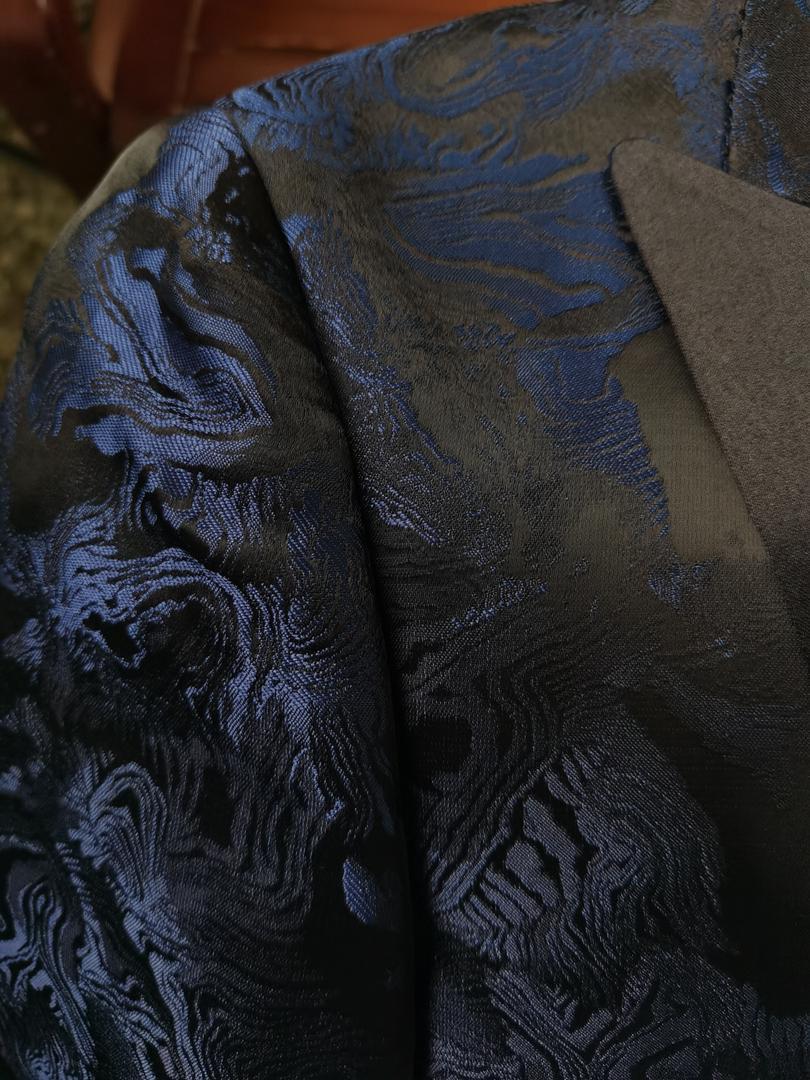 Luxuriöser, hochwertiger Herren-Smokinganzug aus Jacquard, dreiteilig, für Hochzeiten, Partys, Blazer, Weste und Hose | 1515 