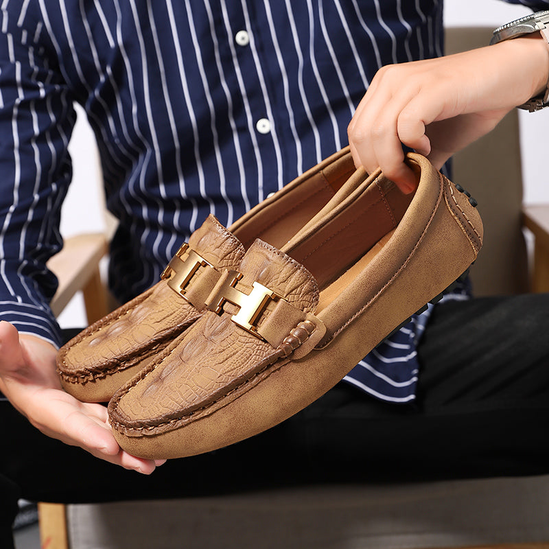 Herren-Leder-Loafer in Übergröße – Slip-On-Mokassins zum Fahren | 2566 