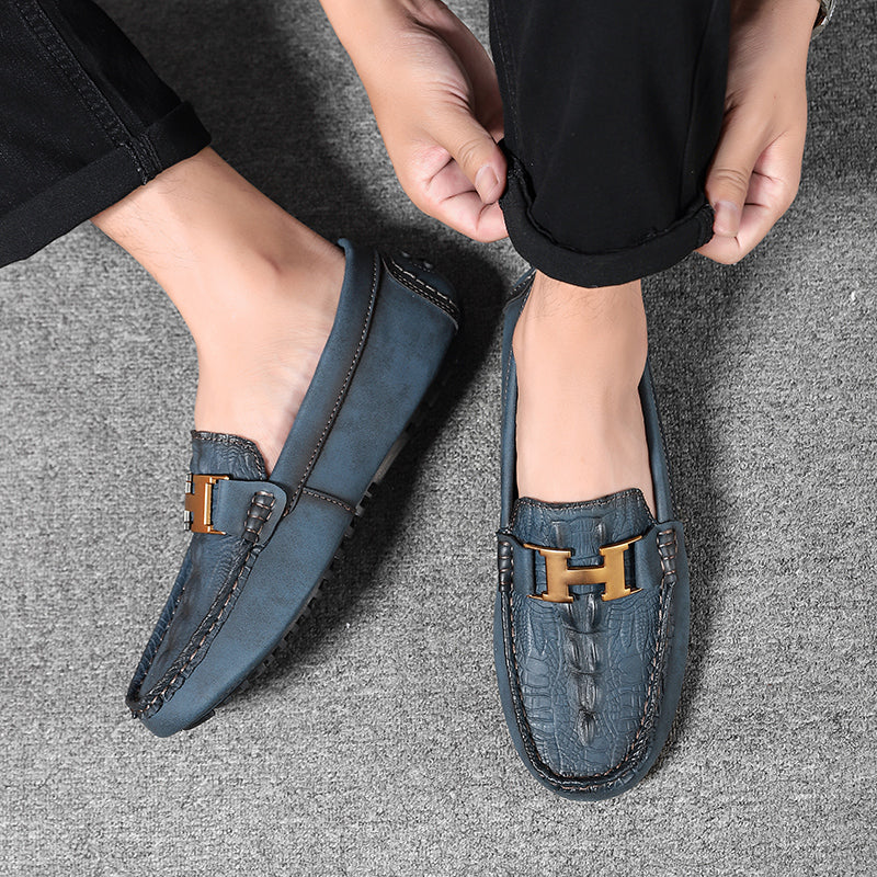 Herren-Leder-Loafer in Übergröße – Slip-On-Mokassins zum Fahren | 2566 