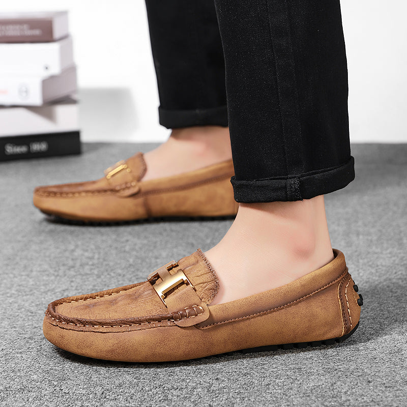 Herren-Leder-Loafer in Übergröße – Slip-On-Mokassins zum Fahren | 2566 
