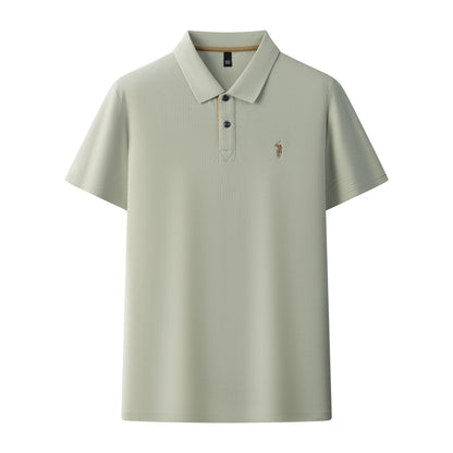 Herren-Poloshirt aus hochwertiger merzerisierter Baumwolle (220 g/m²), sechseckig, Perlenstickerei, Sommerkollektion | 8561 