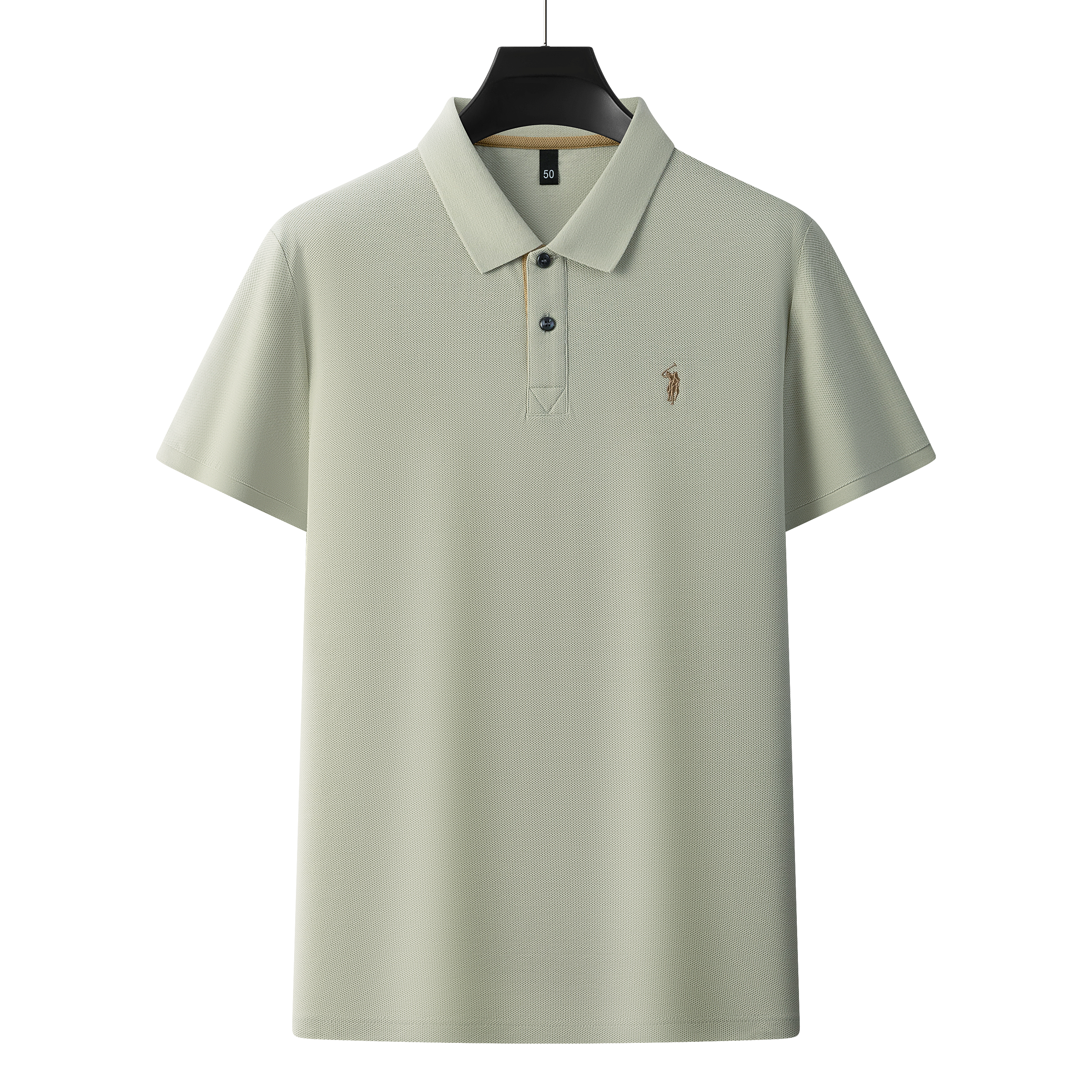 Herren-Poloshirt aus hochwertiger merzerisierter Baumwolle (220 g/m²), sechseckig, Perlenstickerei, Sommerkollektion | 8561 