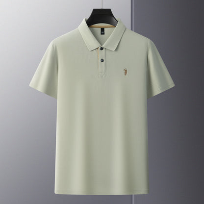 Herren-Poloshirt aus hochwertiger merzerisierter Baumwolle (220 g/m²), sechseckig, Perlenstickerei, Sommerkollektion | 8561 