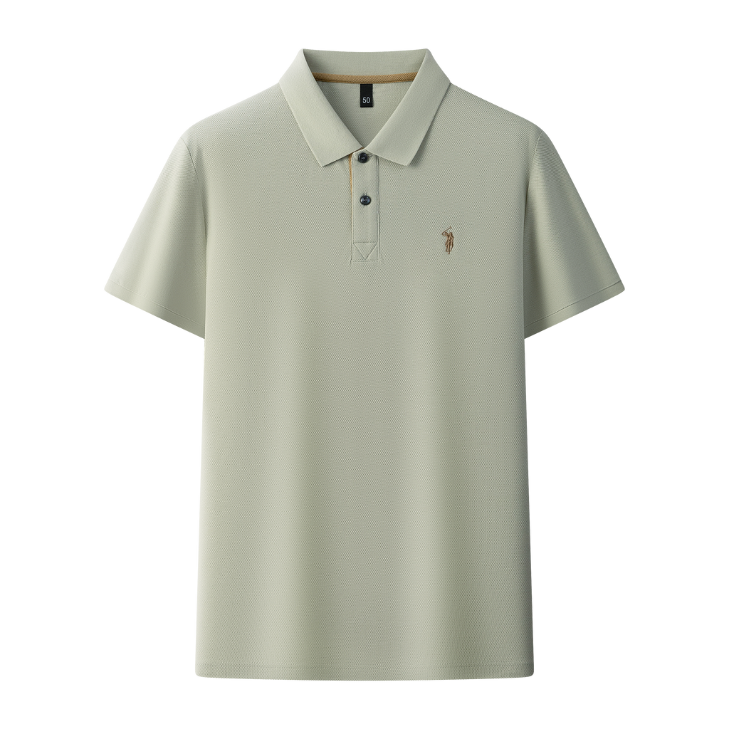 Herren-Poloshirt aus hochwertiger merzerisierter Baumwolle (220 g/m²), sechseckig, Perlenstickerei, Sommerkollektion | 8561 