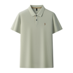 Herren-Poloshirt aus hochwertiger merzerisierter Baumwolle (220 g/m²), sechseckig, Perlenstickerei, Sommerkollektion | 8561 