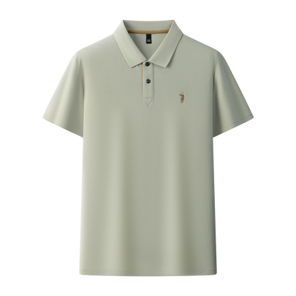 Herren-Poloshirt aus hochwertiger merzerisierter Baumwolle (220 g/m²), sechseckig, Perlenstickerei, Sommerkollektion | 8561 