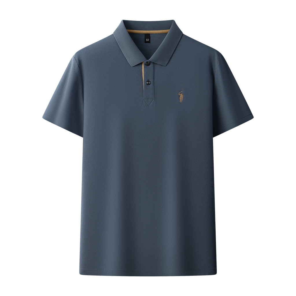 Herren-Poloshirt aus hochwertiger merzerisierter Baumwolle (220 g/m²), sechseckig, Perlenstickerei, Sommerkollektion | 8561 
