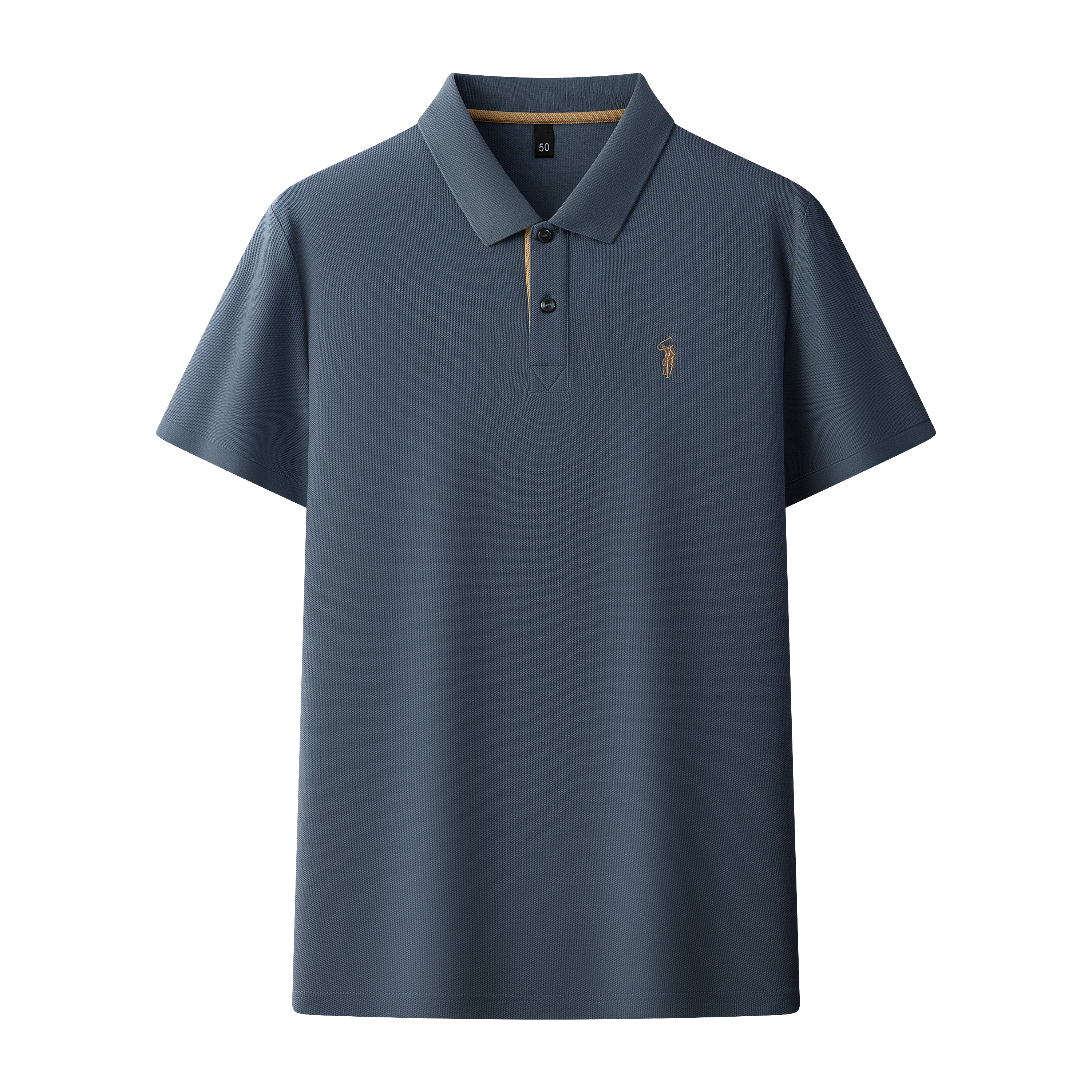 Herren-Poloshirt aus hochwertiger merzerisierter Baumwolle (220 g/m²), sechseckig, Perlenstickerei, Sommerkollektion | 8561 