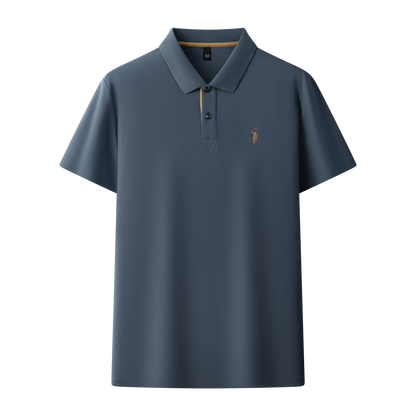 Herren-Poloshirt aus hochwertiger merzerisierter Baumwolle (220 g/m²), sechseckig, Perlenstickerei, Sommerkollektion | 8561 