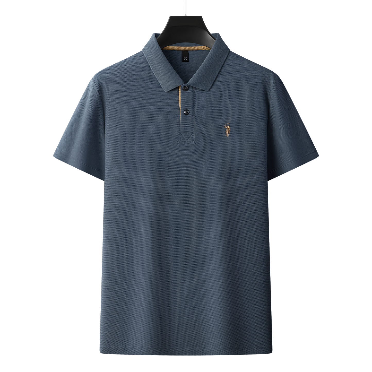 Herren-Poloshirt aus hochwertiger merzerisierter Baumwolle (220 g/m²), sechseckig, Perlenstickerei, Sommerkollektion | 8561 