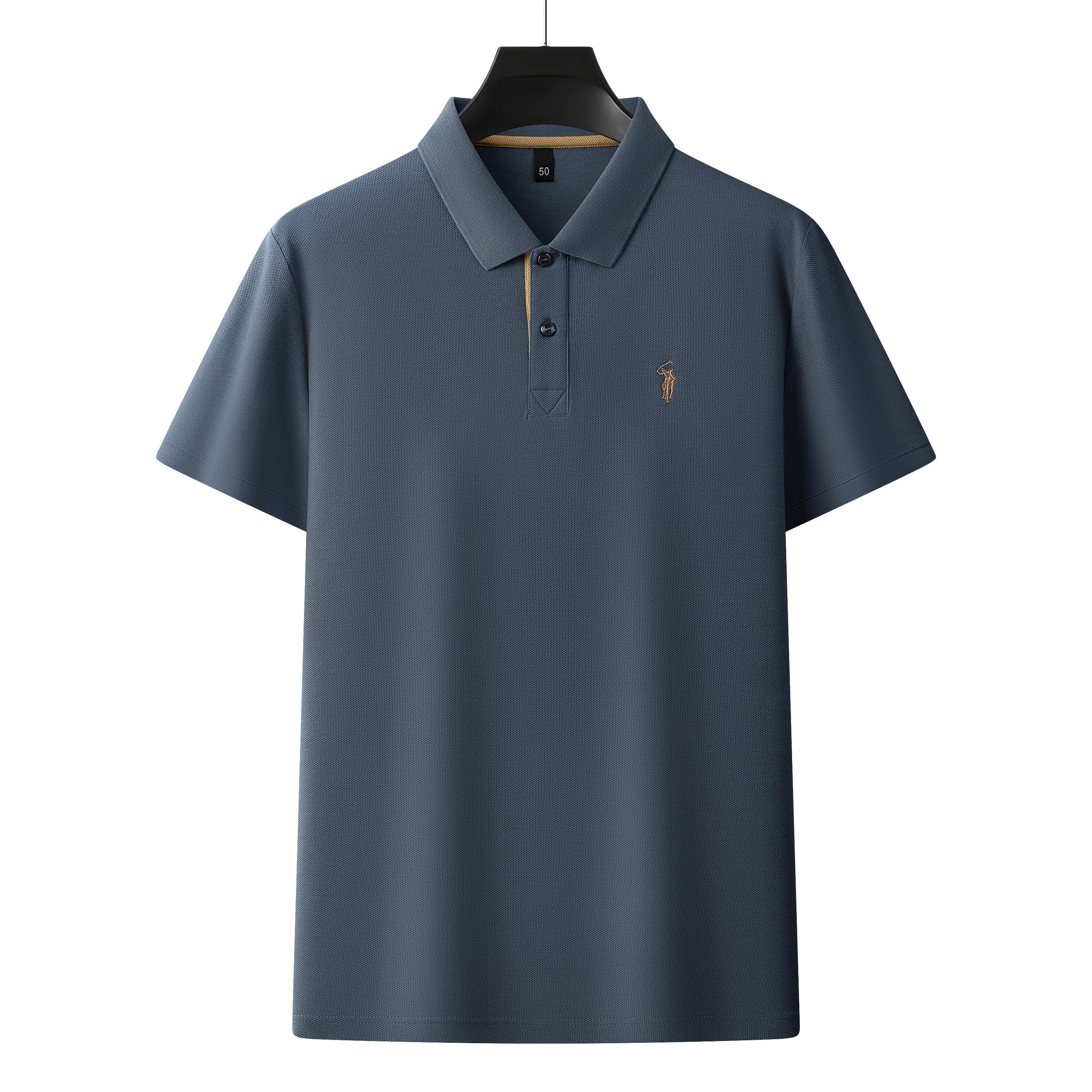 Herren-Poloshirt aus hochwertiger merzerisierter Baumwolle (220 g/m²), sechseckig, Perlenstickerei, Sommerkollektion | 8561 