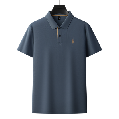 Herren-Poloshirt aus hochwertiger merzerisierter Baumwolle (220 g/m²), sechseckig, Perlenstickerei, Sommerkollektion | 8561 