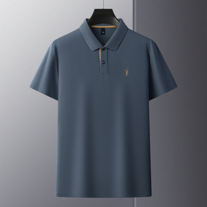 Herren-Poloshirt aus hochwertiger merzerisierter Baumwolle (220 g/m²), sechseckig, Perlenstickerei, Sommerkollektion | 8561 