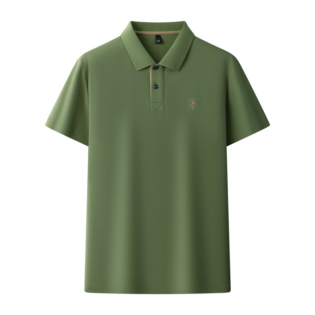Herren-Poloshirt aus hochwertiger merzerisierter Baumwolle (220 g/m²), sechseckig, Perlenstickerei, Sommerkollektion | 8561 