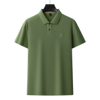 Herren-Poloshirt aus hochwertiger merzerisierter Baumwolle (220 g/m²), sechseckig, Perlenstickerei, Sommerkollektion | 8561 
