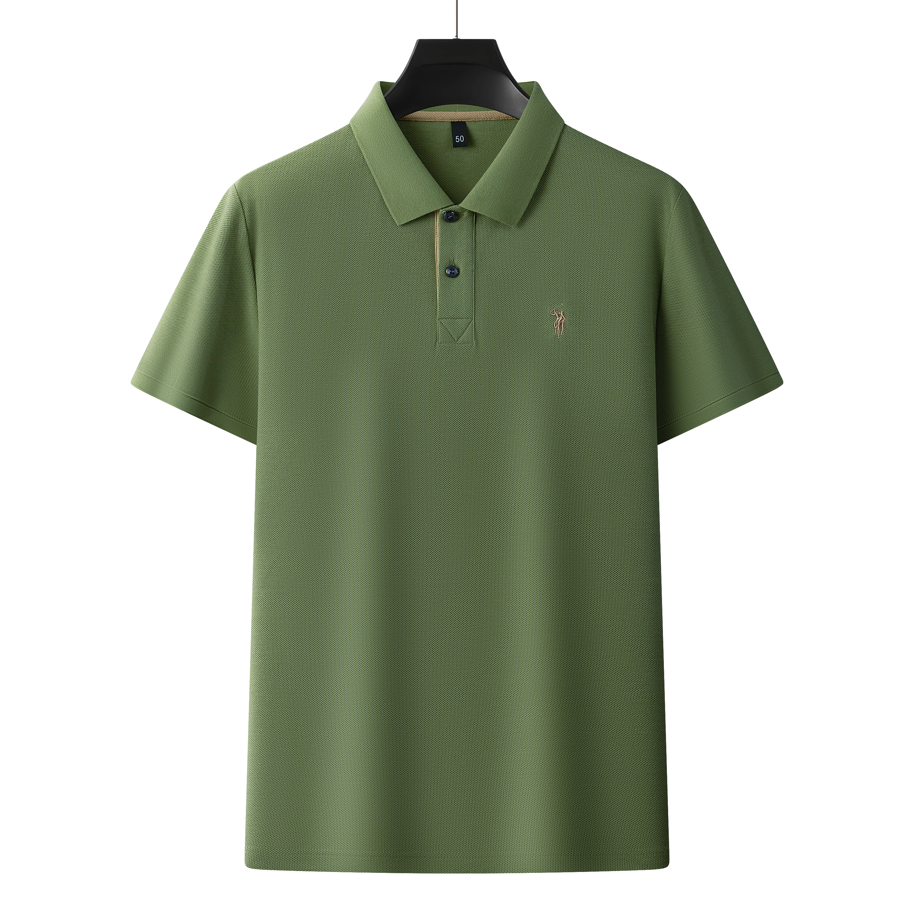 Herren-Poloshirt aus hochwertiger merzerisierter Baumwolle (220 g/m²), sechseckig, Perlenstickerei, Sommerkollektion | 8561 