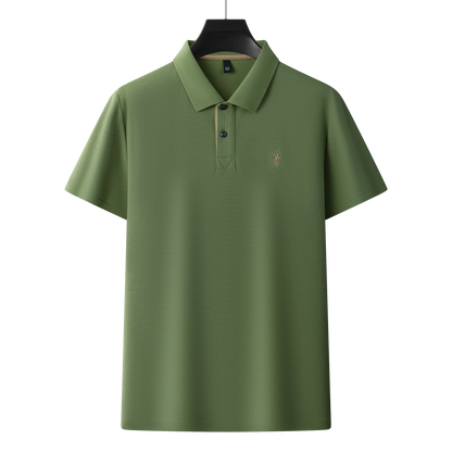 Herren-Poloshirt aus hochwertiger merzerisierter Baumwolle (220 g/m²), sechseckig, Perlenstickerei, Sommerkollektion | 8561 