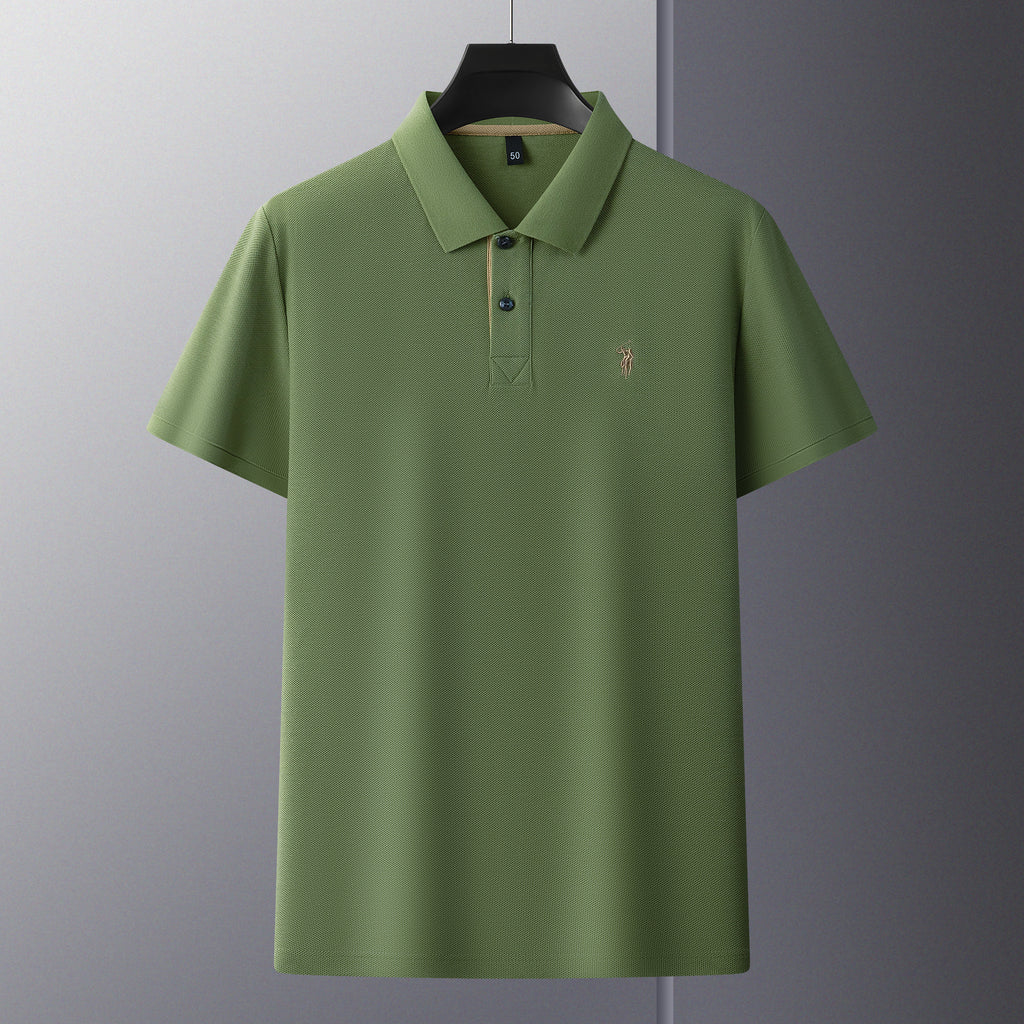 Herren-Poloshirt aus hochwertiger merzerisierter Baumwolle (220 g/m²), sechseckig, Perlenstickerei, Sommerkollektion | 8561 