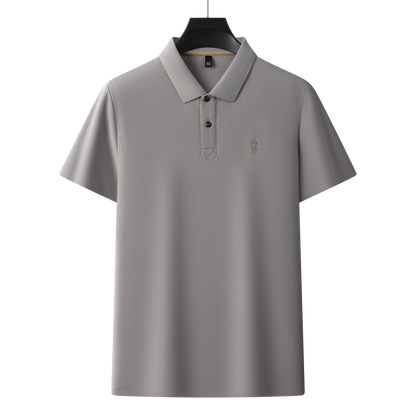 Herren-Poloshirt aus hochwertiger merzerisierter Baumwolle (220 g/m²), sechseckig, Perlenstickerei, Sommerkollektion | 8561 