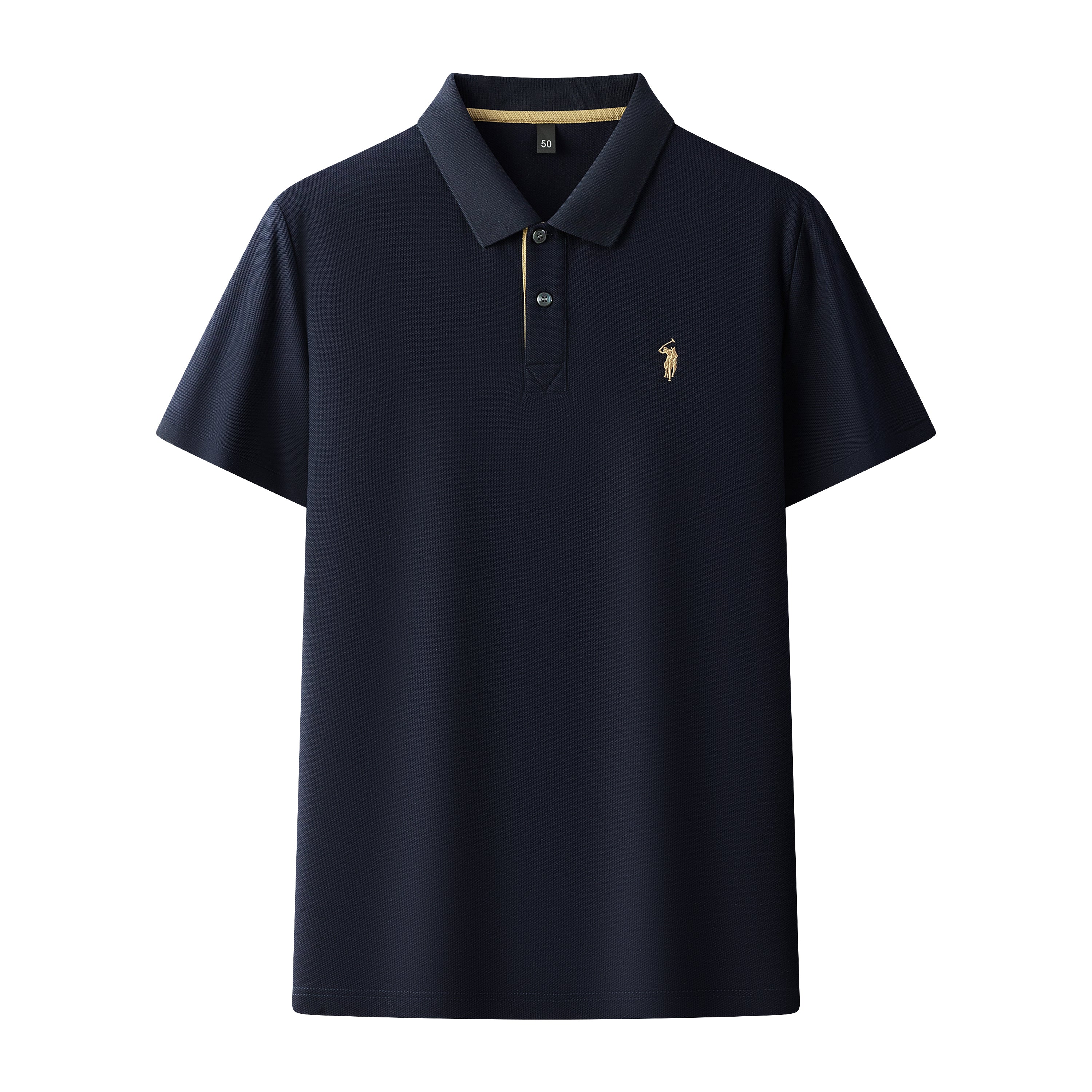 Herren-Poloshirt aus hochwertiger merzerisierter Baumwolle (220 g/m²), sechseckig, Perlenstickerei, Sommerkollektion | 8561 