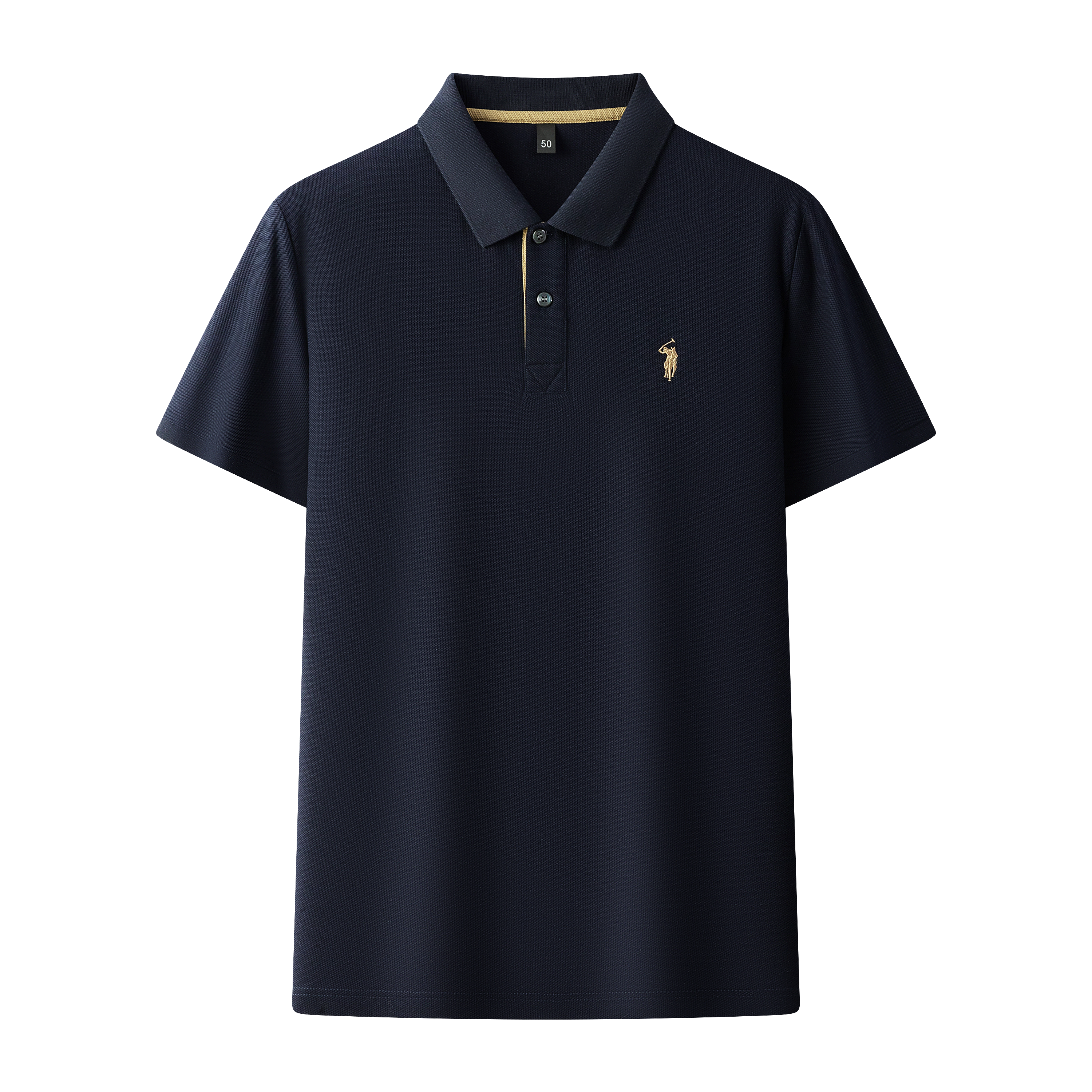 Herren-Poloshirt aus hochwertiger merzerisierter Baumwolle (220 g/m²), sechseckig, Perlenstickerei, Sommerkollektion | 8561 