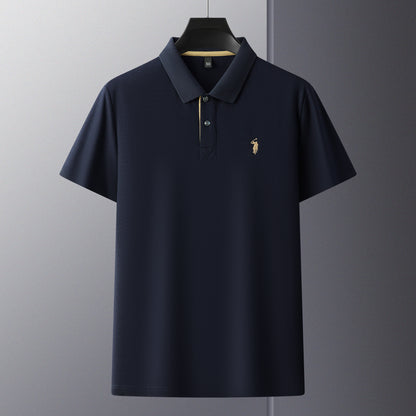 Herren-Poloshirt aus hochwertiger merzerisierter Baumwolle (220 g/m²), sechseckig, Perlenstickerei, Sommerkollektion | 8561 
