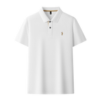 Herren-Poloshirt aus hochwertiger merzerisierter Baumwolle (220 g/m²), sechseckig, Perlenstickerei, Sommerkollektion | 8561 