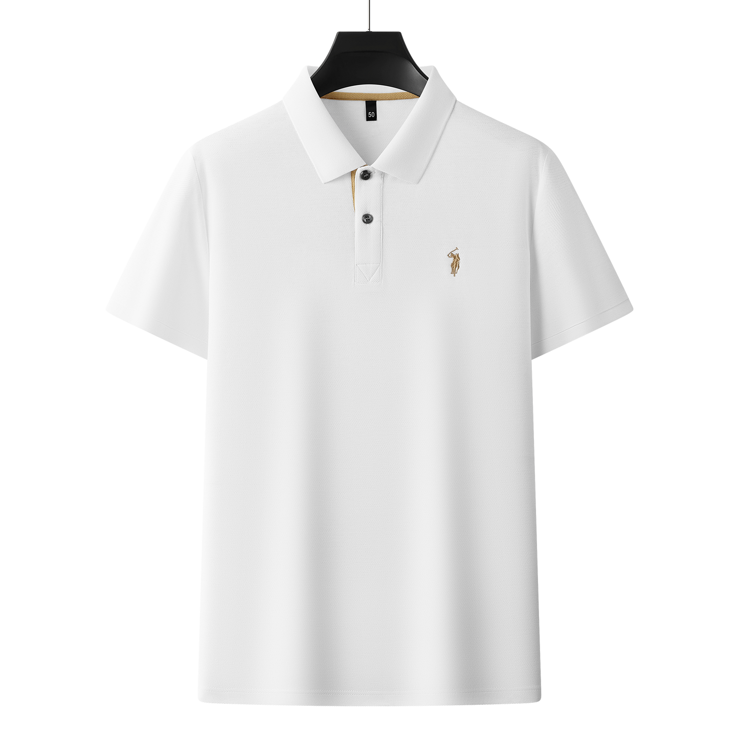Herren-Poloshirt aus hochwertiger merzerisierter Baumwolle (220 g/m²), sechseckig, Perlenstickerei, Sommerkollektion | 8561 
