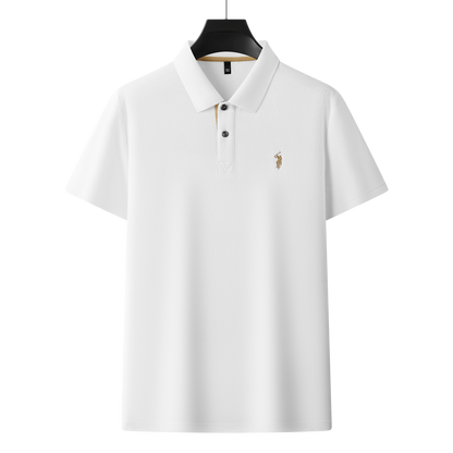 Herren-Poloshirt aus hochwertiger merzerisierter Baumwolle (220 g/m²), sechseckig, Perlenstickerei, Sommerkollektion | 8561 