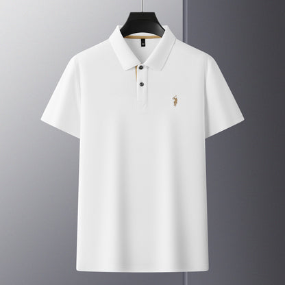 Herren-Poloshirt aus hochwertiger merzerisierter Baumwolle (220 g/m²), sechseckig, Perlenstickerei, Sommerkollektion | 8561 