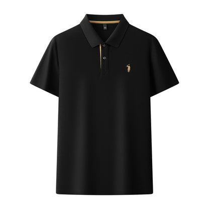 Herren-Poloshirt aus hochwertiger merzerisierter Baumwolle (220 g/m²), sechseckig, Perlenstickerei, Sommerkollektion | 8561 