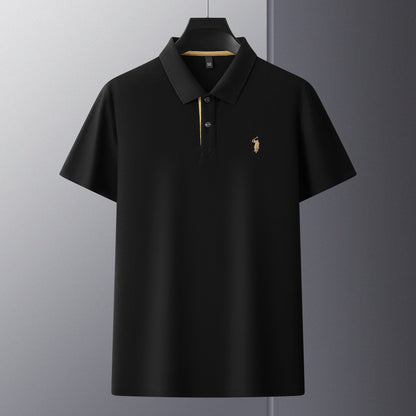 Herren-Poloshirt aus hochwertiger merzerisierter Baumwolle (220 g/m²), sechseckig, Perlenstickerei, Sommerkollektion | 8561 