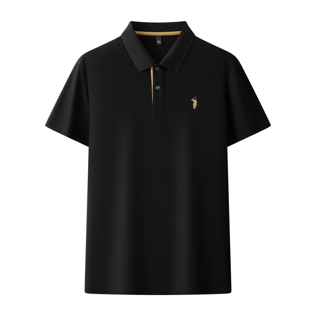 Herren-Poloshirt aus hochwertiger merzerisierter Baumwolle (220 g/m²), sechseckig, Perlenstickerei, Sommerkollektion | 8561 